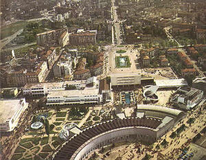 Veduta aerea della Fiera di Milano, anni '50